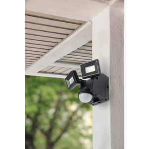IQ America Motion Security Flood Light Battery-Powered 700 Lumen LED Eave Soffit or Wall Mt Shed Storage Attic Garage