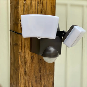 IQ America Motion Security Flood Light Battery-Powered 800 Lumen LED Wall or Eave Soffit Mt Closet Shed Storage Attic