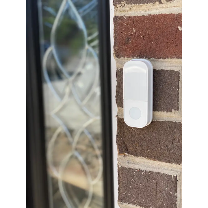 IQ America Portable Wireless Battery-Powered Contemporary Door Bell Chime with Pushbutton 2 Melody Notes 100 foot Range
