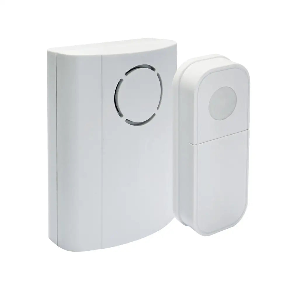 IQ America Portable Wireless Battery-Powered Contemporary Door Chime with Pushbutton 2 Melody Notes 100 foot Range