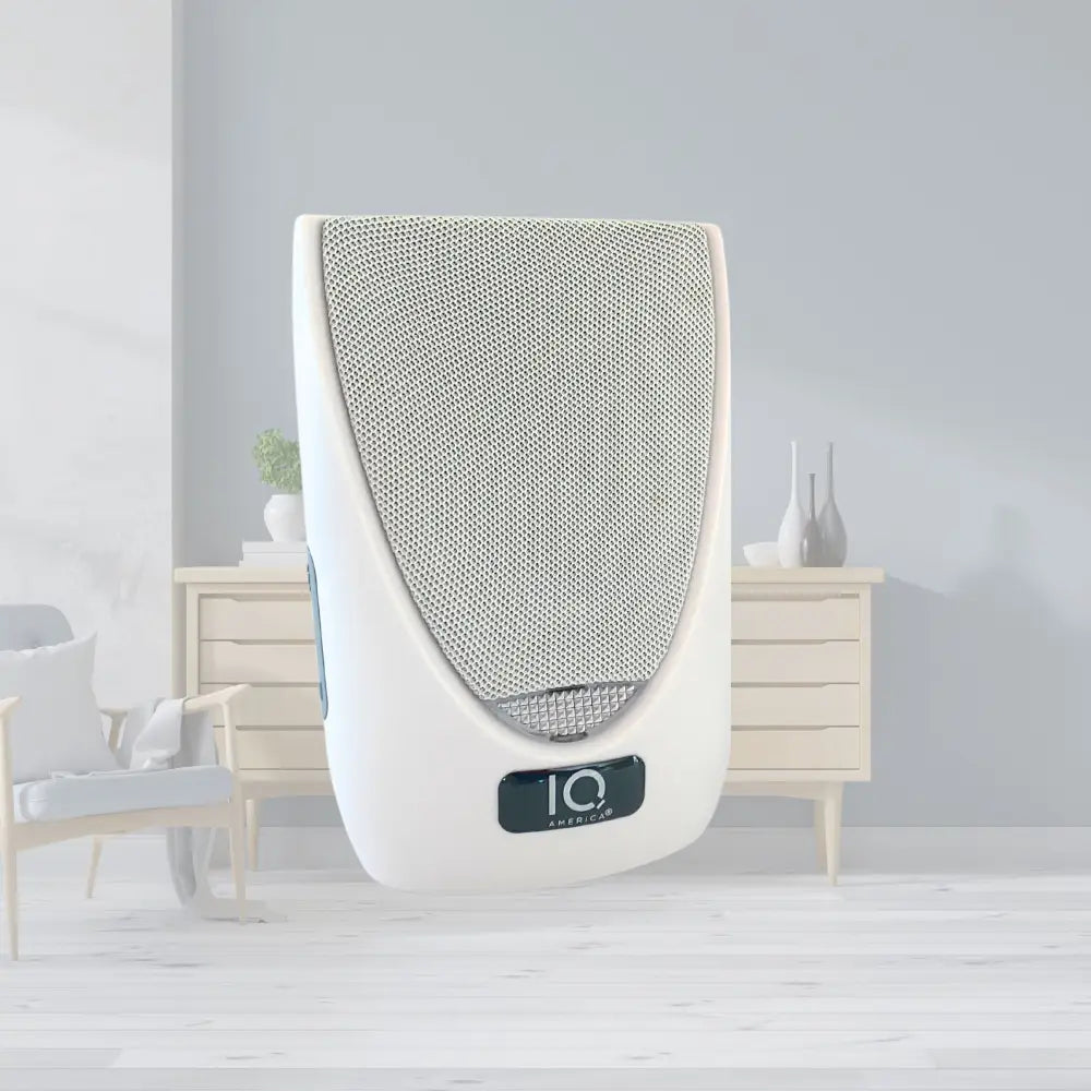 White iq america wireless portable door bell chime kit with silver mesh speaker and battery powered wireless design