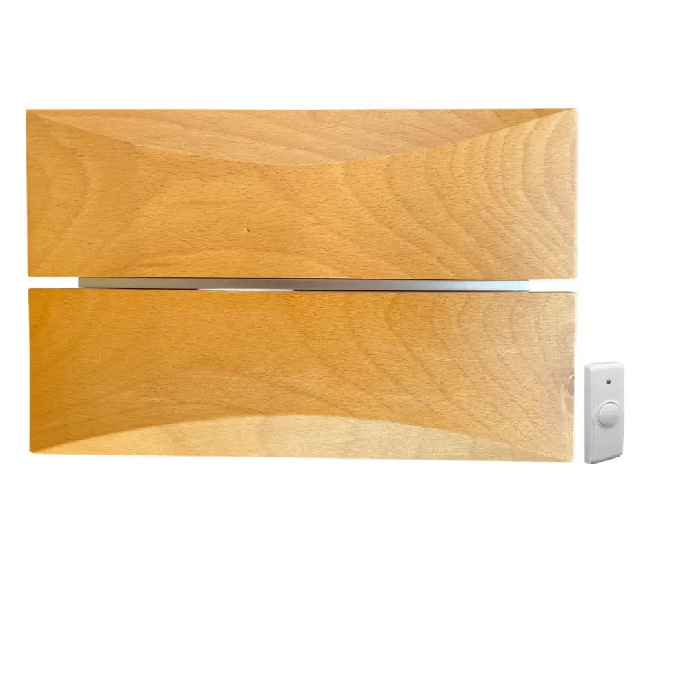 IQ America Wireless Battery-Powred Maple Wood Door Bell Chime 1 Pushbutton 3 Melody Notes Westminster Chime Volume