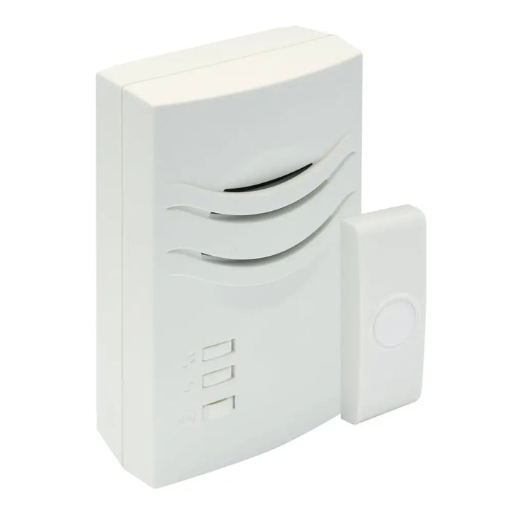 IQ America Wireless Plugin Contemporary Door Bell 1 Pushbutton 3 Melody Notes Westminster Chime Volume Control 150 foot