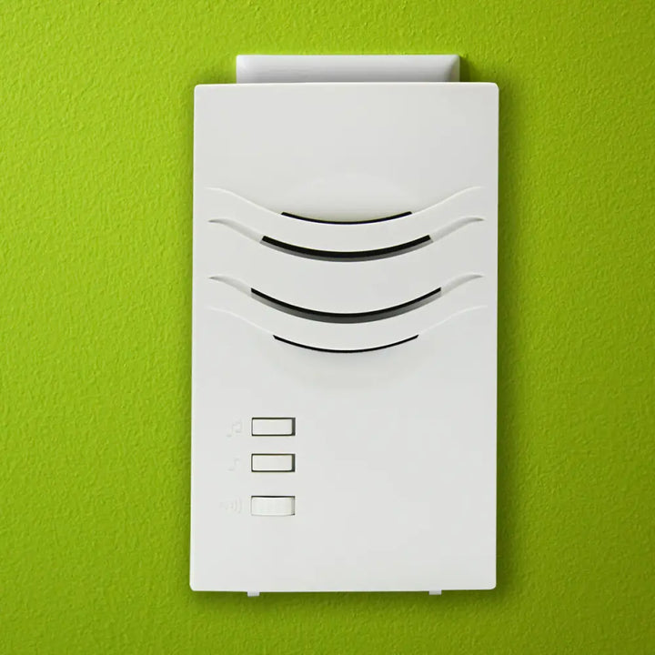 IQ America Wireless Plugin Contemporary Door Bell 1 Pushbutton 3 Melody Notes Westminster Chime Volume Control 150 foot