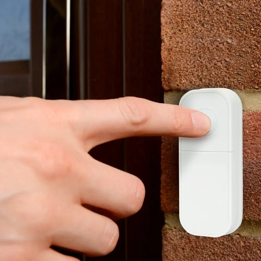 IQ America Wireless Plugin ContemporaryDoor Bell 1 Pushbutton 2 Melody Notes 100 foot Range White 2 pk - Door bell chime