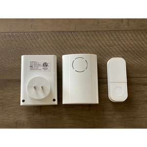 IQ America Wireless Plugin Door Bell with Pushbutton 2 Melody Notes 100 foot Range White - Door bell chime