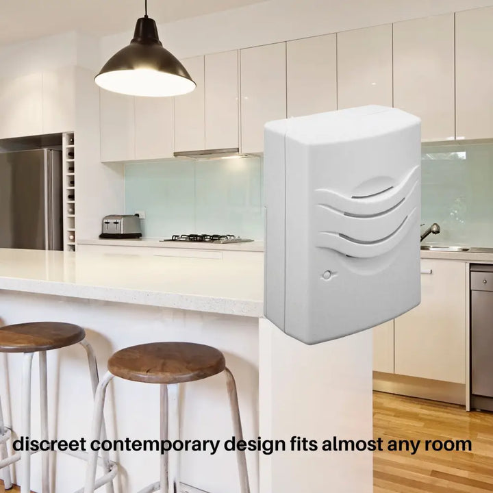 IQ America Wireless Plugin Door Chime Door Bell 2 PushButtons 2 Melody Notes 100 foot Range White - Plug in Door Bell