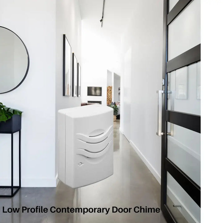 IQ America Wireless Plugin Door Chime Door Bell 2 PushButtons 2 Melody Notes 100 foot Range White - Plug in Door Bell