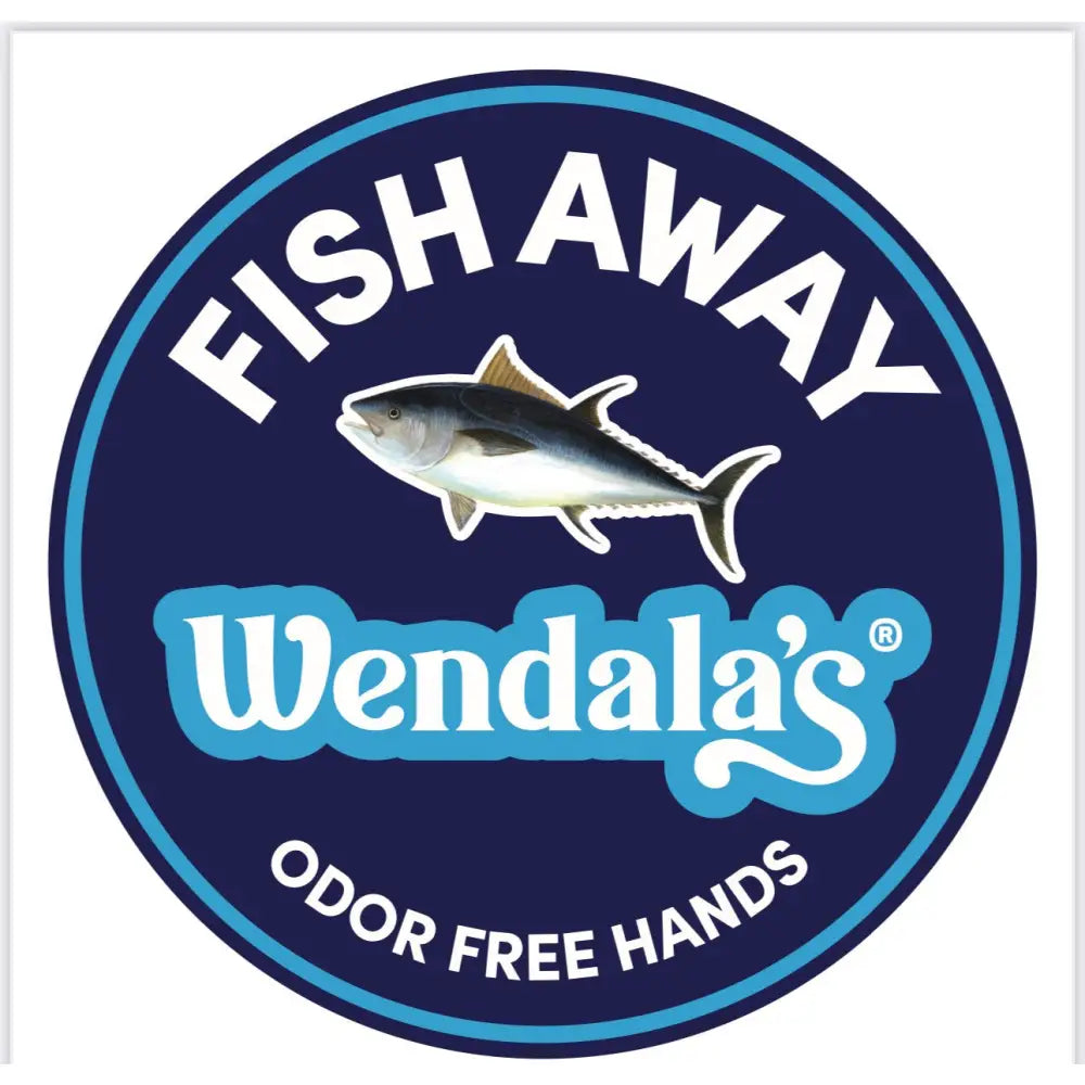 Wendala lemon clove natural sugar scrub logo with stylized tuna on navy background for cooking odors and exfoliating hands