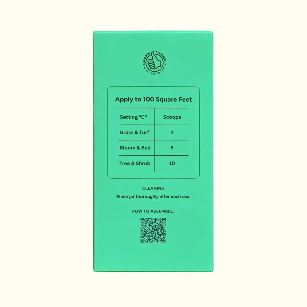 Teal-green rectangular mitogrow garden sprayer box with black instructions and circular logo for hose-end garden sprayer use