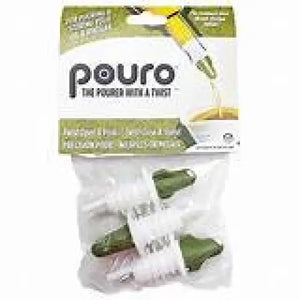 Pouro Bottle Pourer Spout Twist-to-Open for Oil Vinegar Liquor Wine BPA-Free Made in USA Green - Beverage Dispenser