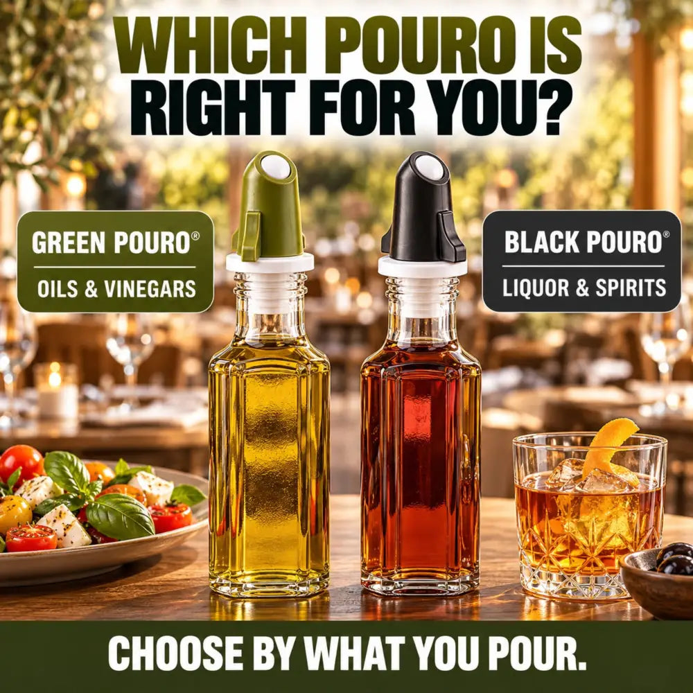 Pouro® Green Olive Oil & Vinegar Bottle Pouring Spout