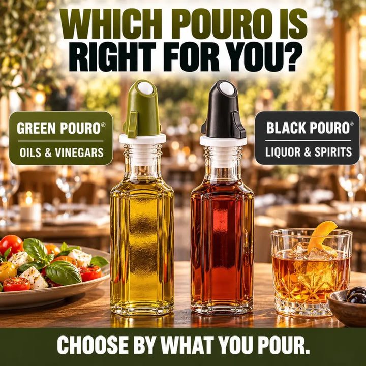 Pouro® Green Olive Oil & Vinegar Bottle Pouring Spout