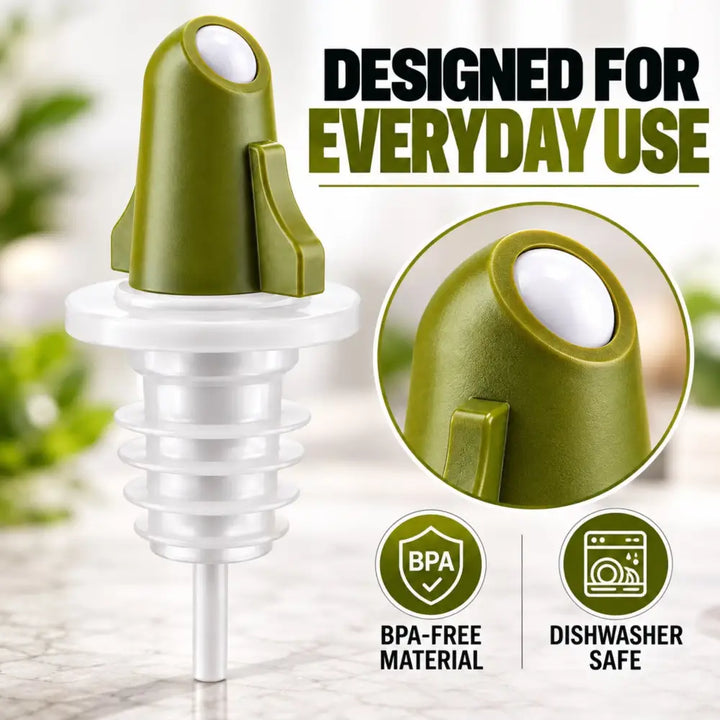 Pouro® Green Olive Oil & Vinegar Bottle Pouring Spout