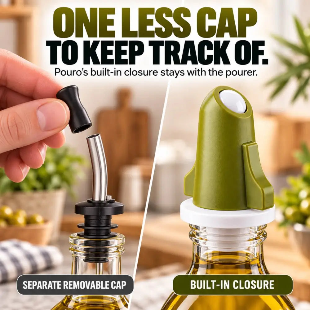Pouro® Green Olive Oil & Vinegar Bottle Pouring Spout