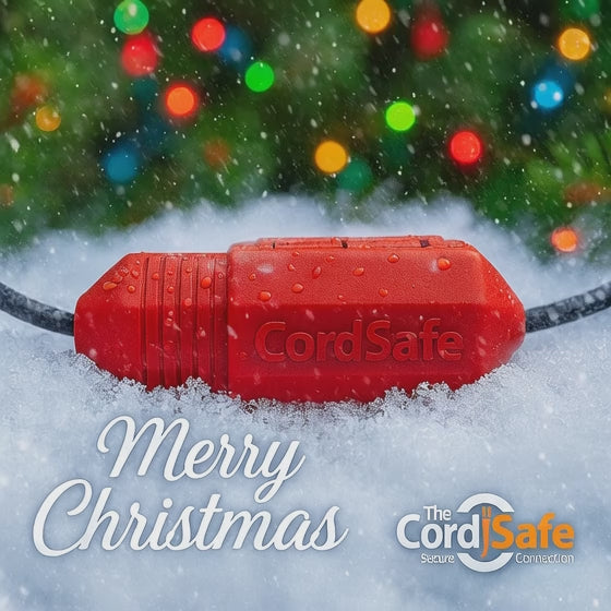 CordSafe Outdoor Extension Cord Plug Cover - Weather-Resistant Plug Protector for Christmas Lights 12-18 AWG, Made in USA