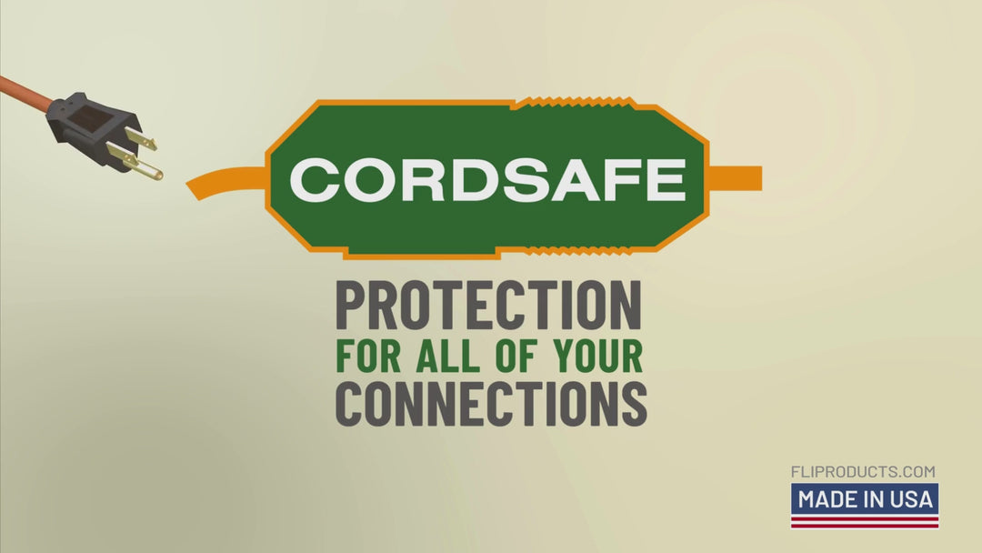 CordSafe PLUS Outdoor Extension Cord Safety Cover - Weather-Resistant Plug Protector for 12-18 AWG | Made in USA | FLI Products
