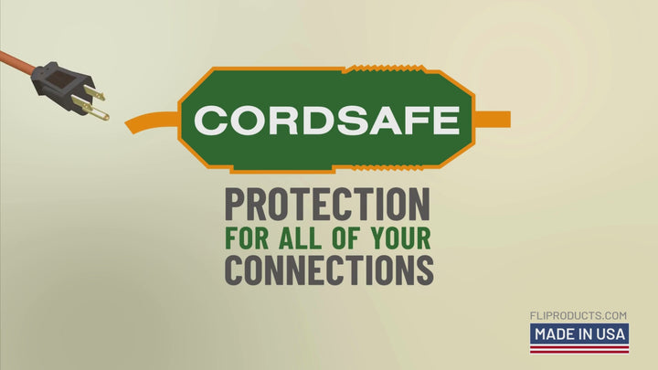 CordSafe PLUS Outdoor Extension Cord Safety Cover - Weather-Resistant Plug Protector for 12-18 AWG | Made in USA | FLI Products