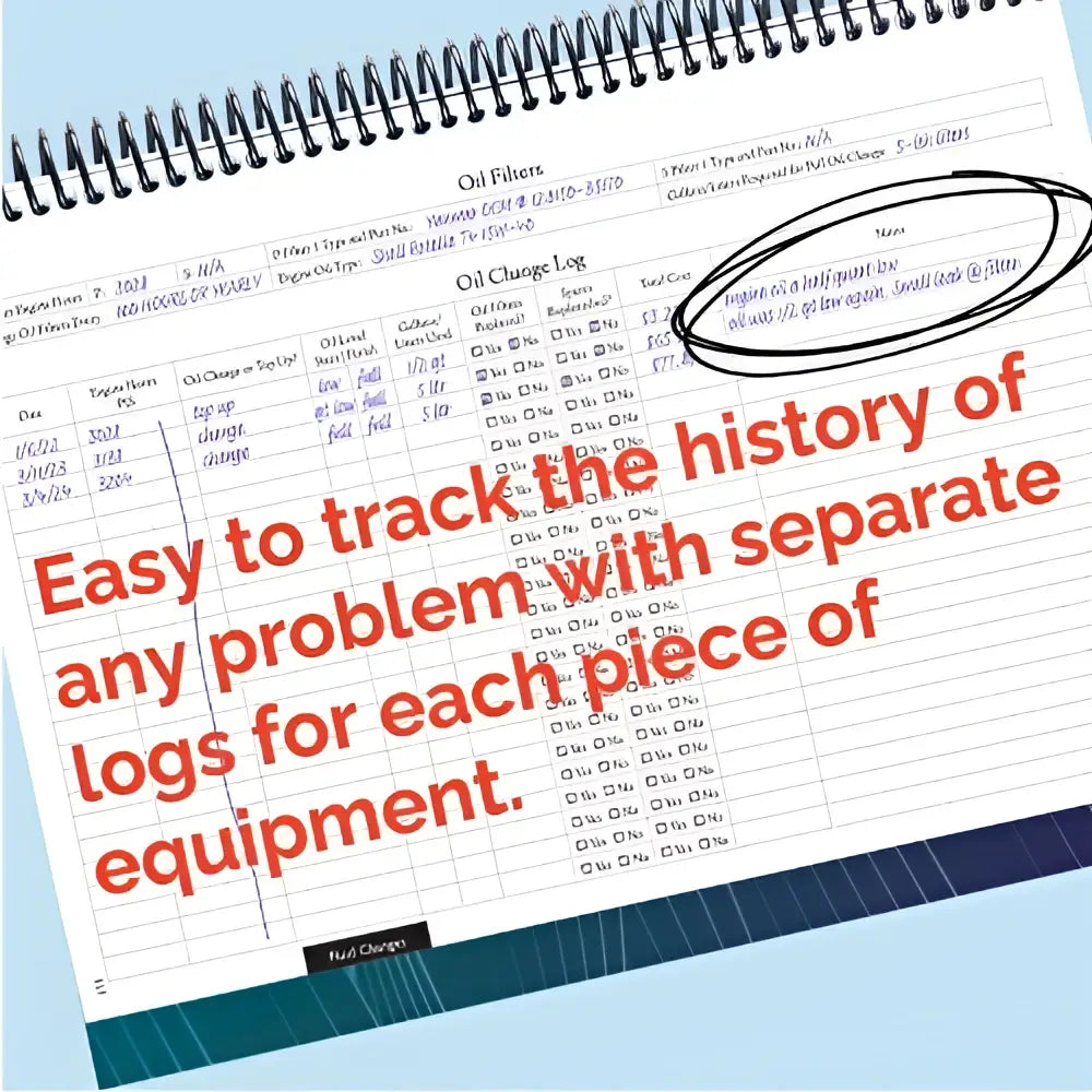 White spiral-bound ship’s log with black grid lines and handwritten entries all-in-one captain’s logbook for boat trips