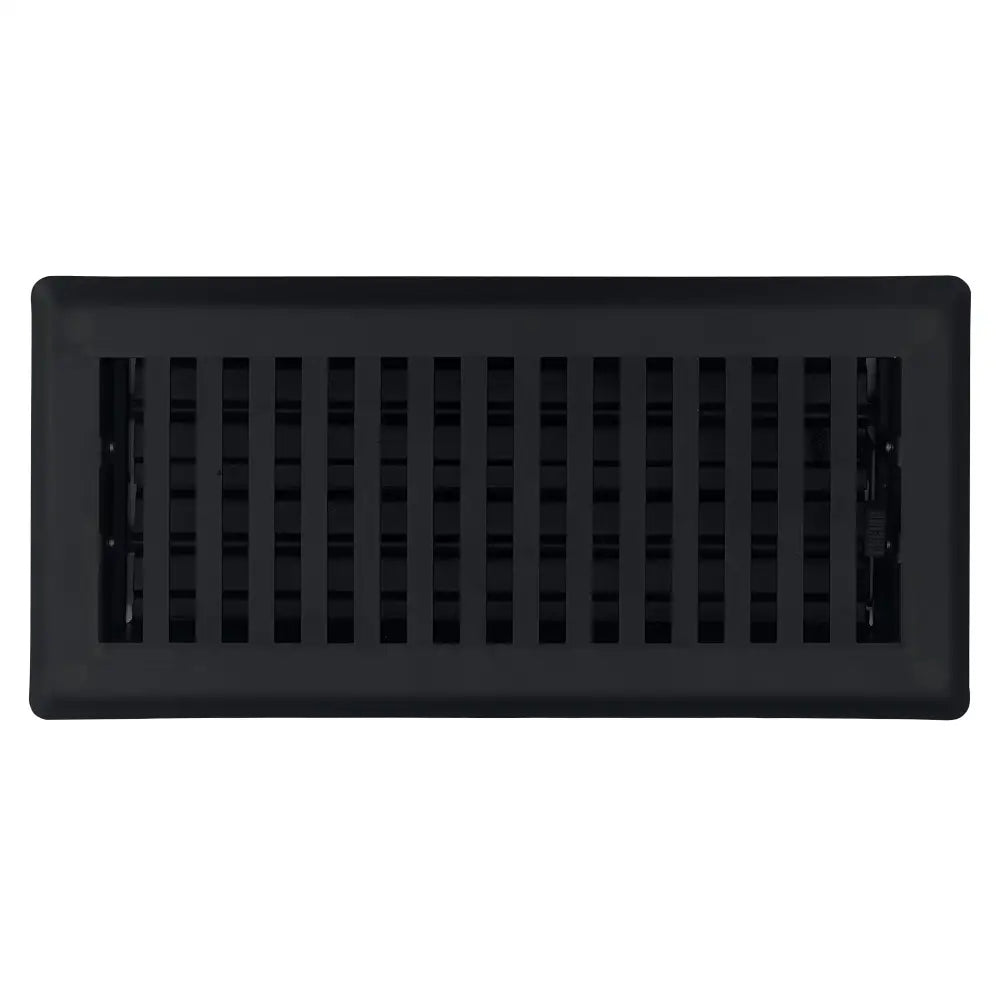 Black rectangular steel floor register with adjustable slats from sierra grates contemporary vent cover series