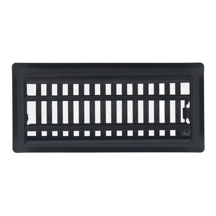 Black rectangular steel floor register with vertical slats and hinged cover sierra grates contemporary vent cover