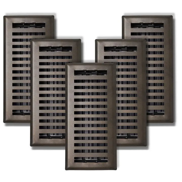 Five matte bronze sierra grates contemporary rectangular vent covers with horizontal slats and modern design