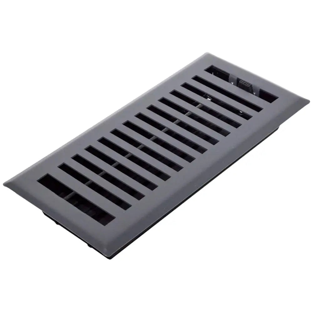 Black metal floor register with horizontal slats sierra grates contemporary black steel floor register