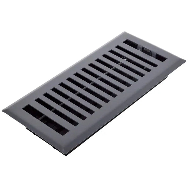 Black metal floor register with horizontal slats sierra grates contemporary black steel floor register