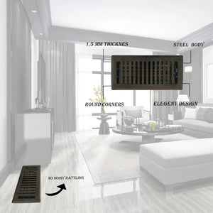 Sierra Grates Contemporary Steel Floor Register Made in USA Durable Vent Cover - Home and Garden