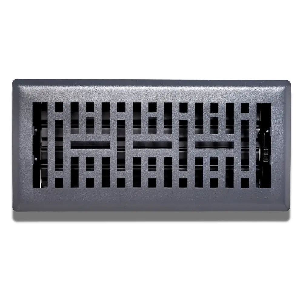 Gray metal floor register with rectangular slats sierra grates steel floor register in metro matte black finish