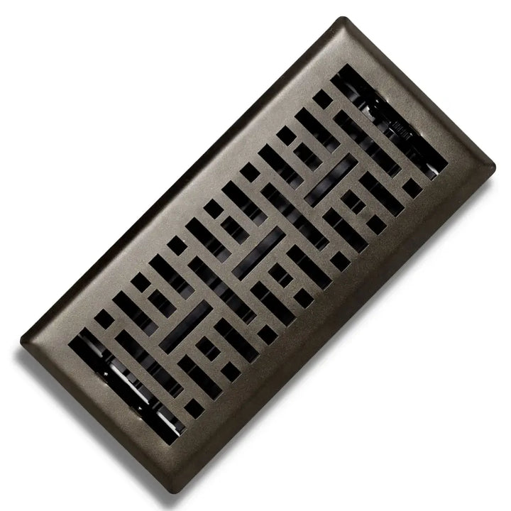 Bronze colored sierra grates floor register with geometric lattice pattern vent cover for efficient airflow