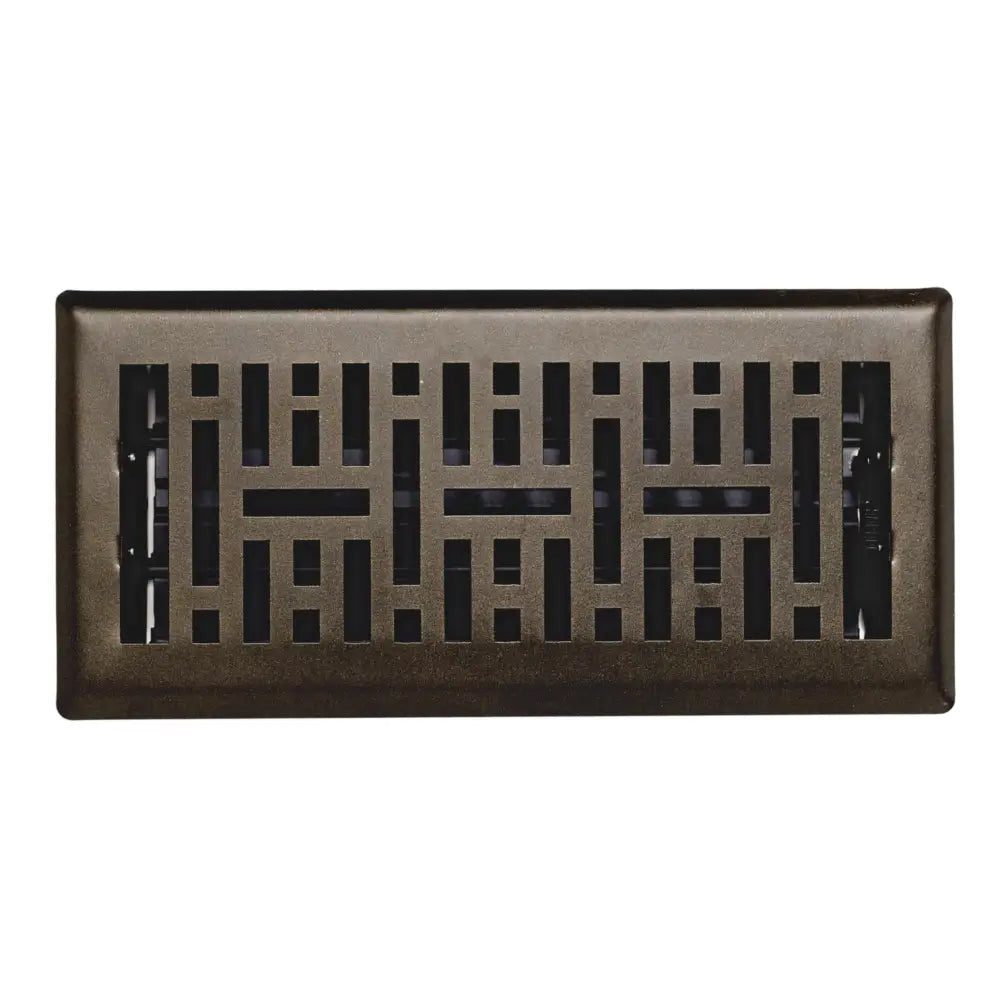 Bronze sierra grates floor register with geometric grille pattern metal vent cover for efficient air flow