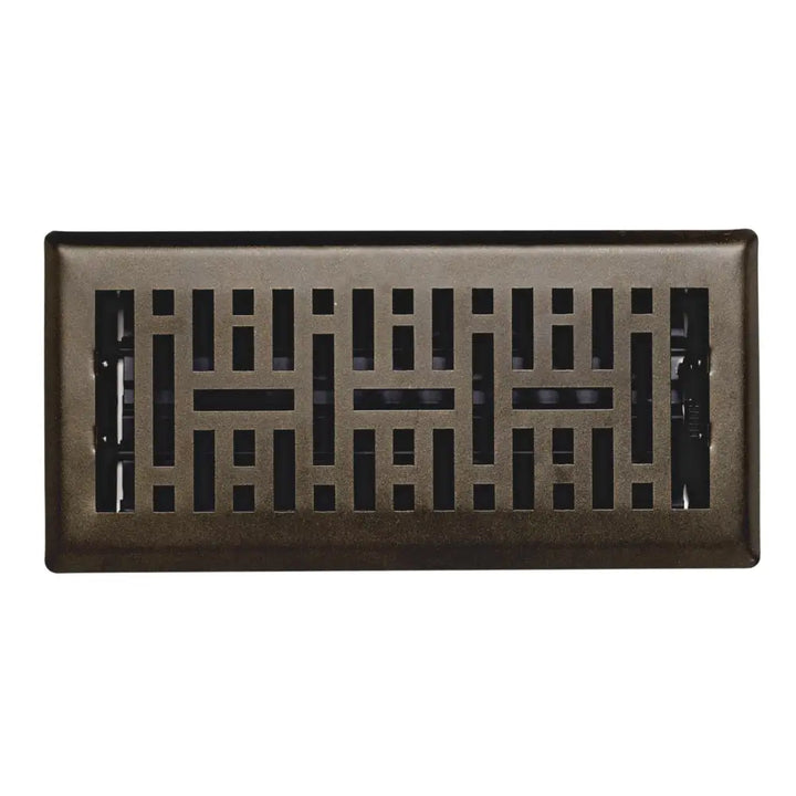 Bronze sierra grates floor register with geometric grille pattern metal vent cover for efficient air flow