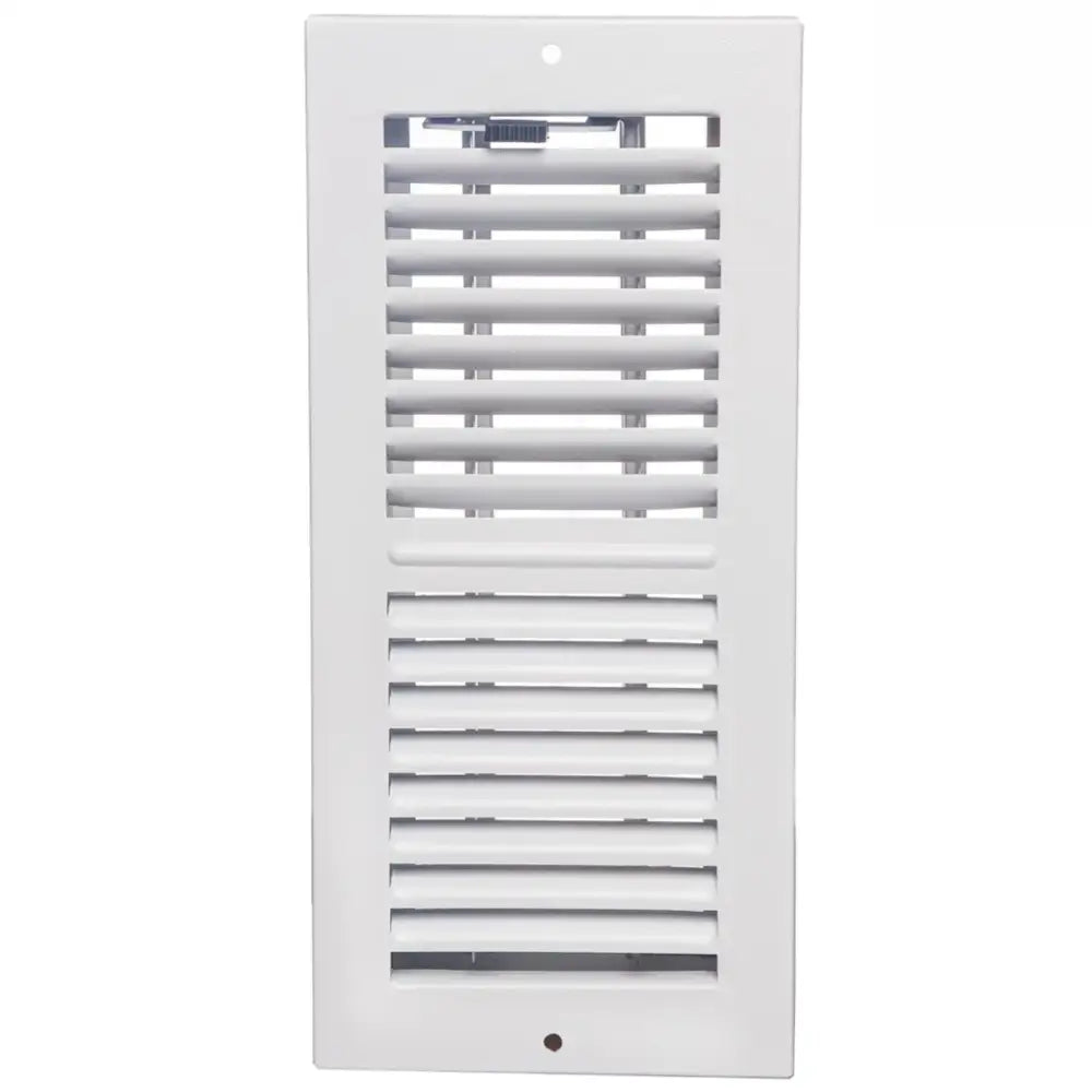 Sierra Grates white rectangular floor register with horizontal slats and black latch for 2-way airflow floor register