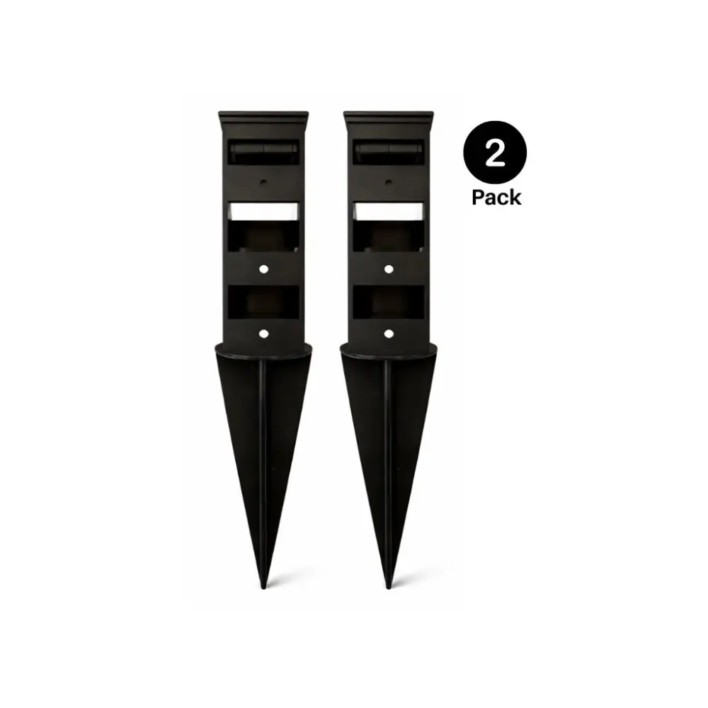 Stake It™ black metal ground anchor stakes with ABS plastic LED lights