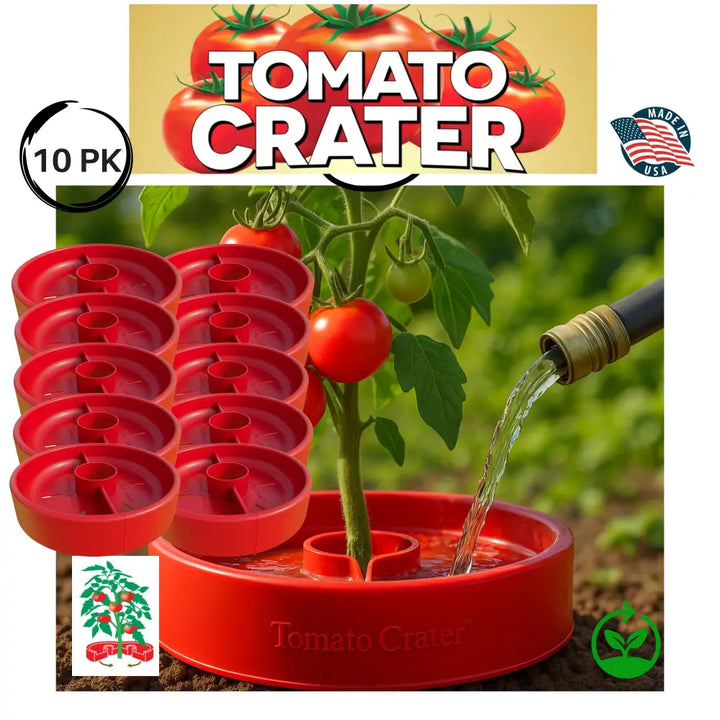 Tomato Crater 12-Inch Gardening Tool Boosts Yields Saves Water Made in USA 10PK - Tomato Craters USA Made