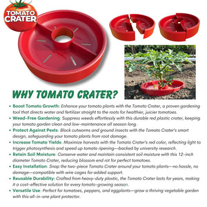 Tomato Crater 12-Inch Gardening Tool – Boosts Yields Saves Water Made in USA 10PK - Tomato Craters