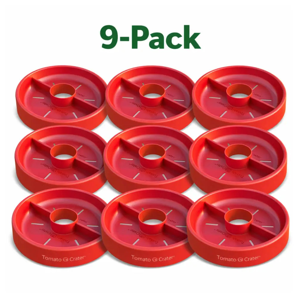Bright red Tomato Crater UV-protected plastic trays with segmented compartments