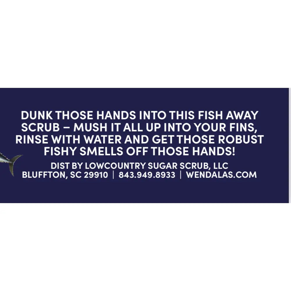 Wendalas fish away hand scrub rosemary mint is a dark blue mint hand scrub that removes fishy smells from hands