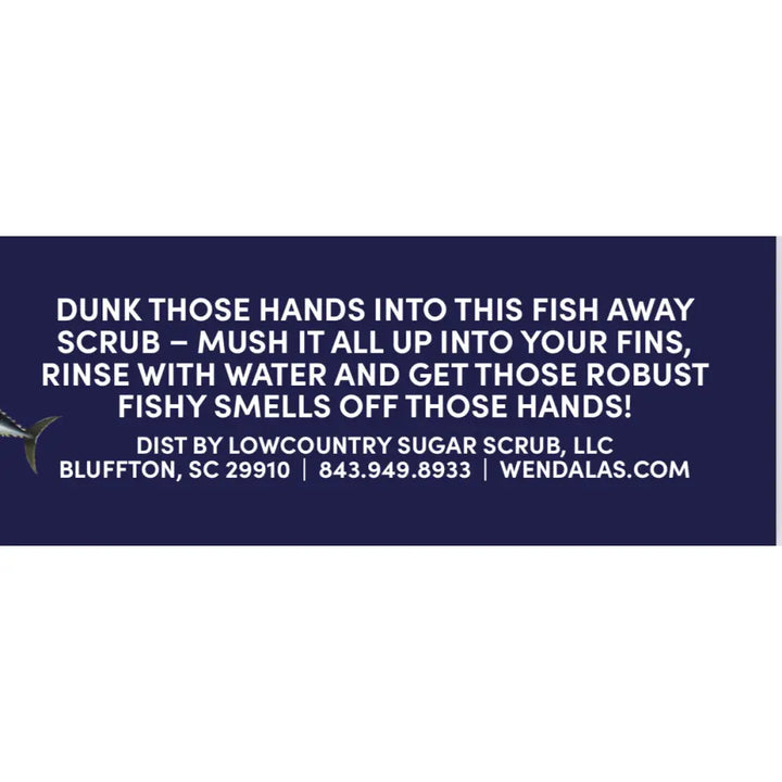 Wendalas fish away hand scrub rosemary mint is a dark blue mint hand scrub that removes fishy smells from hands
