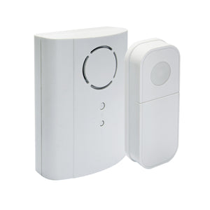 IQ America WD1040 Wireless Plugin Contemporary Door Chime Door Bell ,1 Pushbutton 2 Melody Notes, 100 foot Range, Simple Install, Use It Anywhere RV Cabin Office! White 2 pk