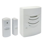 Image of IQ America Commercial or Residential Wireless Plug-In Receiver Chime With Entrance Alert 1000 ft Range for Doors and Windows Retail Shops White, highlighting its features and quality.