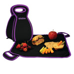 FlatBox Plus Neoprene Triple Insulated Lunch Bag Lunch Tote Black/Purple