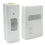 Image of IQ America Motion Sensor Driveway Entrance Alert Chime, Plug-in, PIR, Commercial or Residential, 150 ft Range 20 Foot Diameter Motion Activated Coverage, Weather Proof Outdoor IP44 Rated, White, highlighting its features and quality.