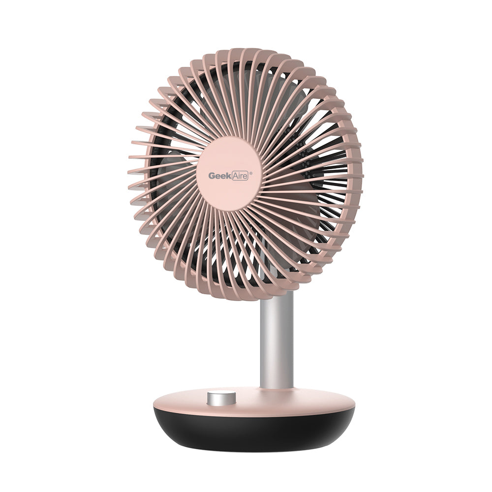 
            
                Load image into Gallery viewer, GeekAire GF5 6 in USB Rechargeable Portable Variable Spd Oscillating Desktop Personal  Fan Pink
            
        