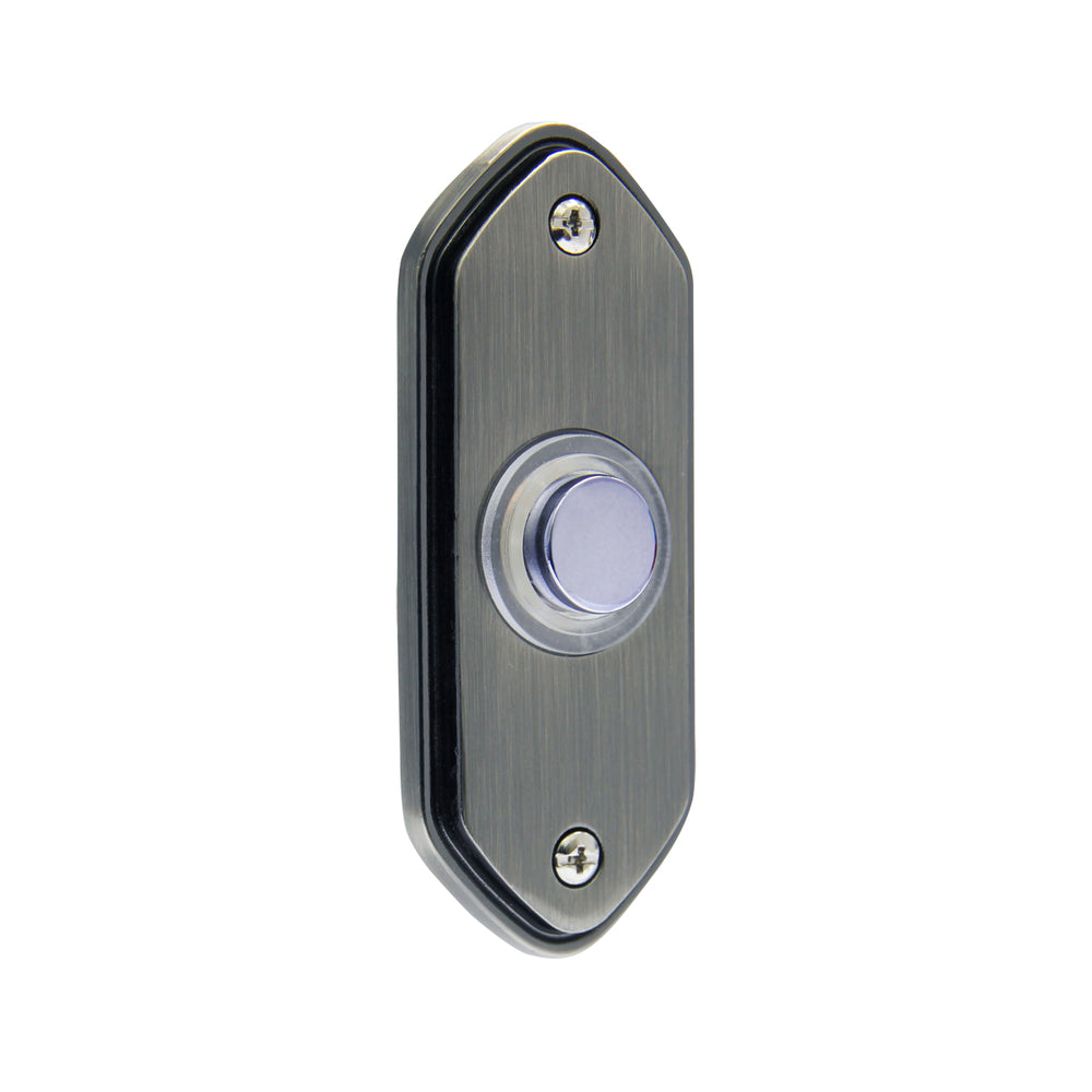 Image of IQ America DP1212A  Wired Pewter Contemporary Lighted Pushbutton Doorbell, highlighting its features and quality.