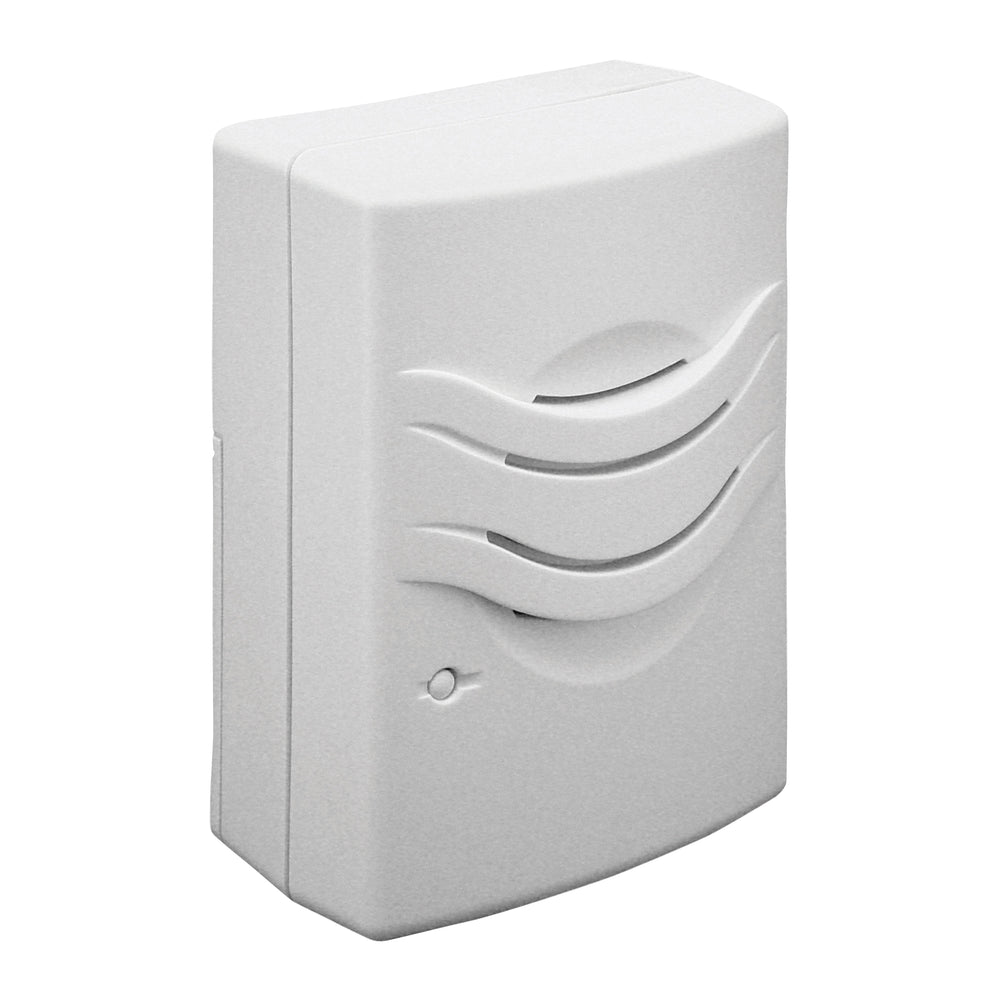 Image of IQ America Wireless Plugin Contemporary Door Bell, Receiver ONLY, 2 Melody Notes 100 foot Range, White, highlighting its features and quality.