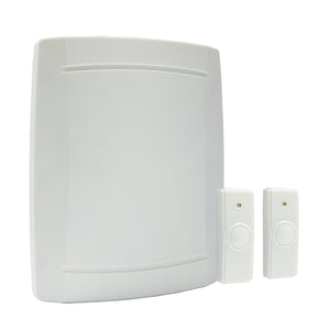 Image of IQ America Wireless Battery-Powered Door Bell Chime 2 Pushbutton 3 Melody Notes Westminster Chime Volume Control 200 Foot Range White, highlighting its features and quality.