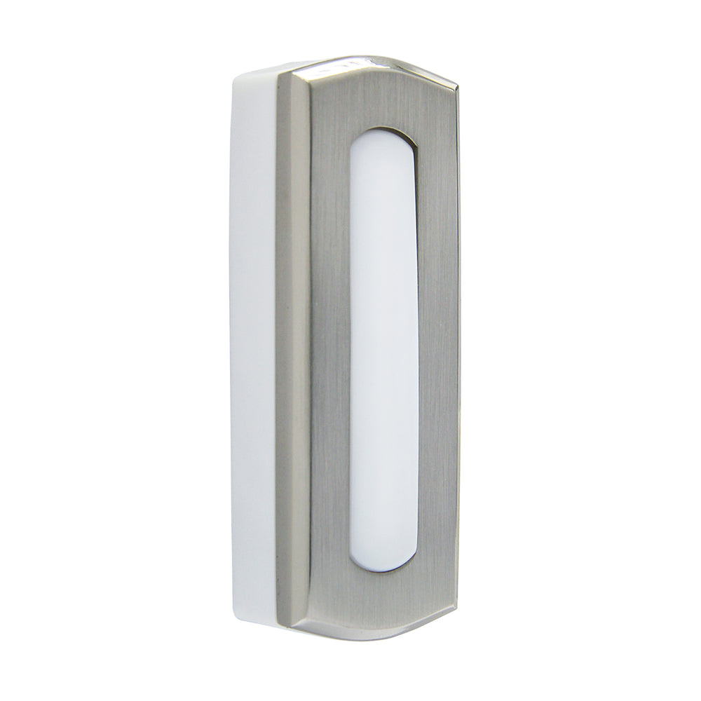IQ America WP2024 Wireless Doorbell Pushbutton Replacement Colonial Style Non-lighted Satin Nickel