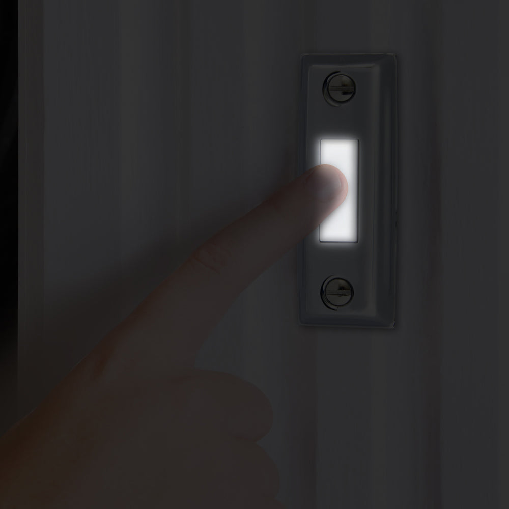 Image of Premium Product: Iq America Dp1203 Wired Lighted Chrome Silver With White Pushbutton Doorbell, highlighting its features and quality.